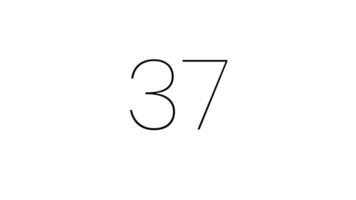 Modern countdown timer from 40 second to 0 second with black minimalist number on white number. 40 second clean countdown timer with minimalist style video
