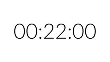 25 second countdown timer with black number on white background. Countdown timer modern from 25 second to 0 second. Clean and simple 25 second countdown timer video