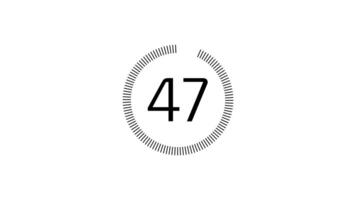 50. segundo segundo contagem regressiva cronômetro com circular animação em branco fundo. contagem regressiva cronômetro a partir de 50. segundo para 0 0 segundo com moderno tecnologia estilo video