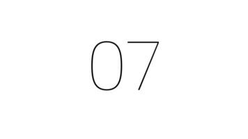 Modern countdown timer from 10 second to 0 second with black minimalist number on white number. 10 second clean countdown timer with minimalist style video