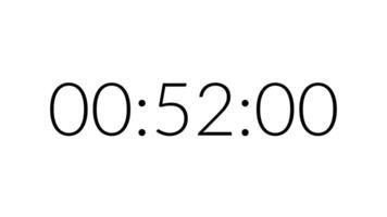 55 second countdown timer with black number on white background. Countdown timer modern from 55 second to 0 second. Clean and simple 55 second countdown timer video