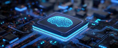 The Microchip with a Brain Illustrating Advanced Technology Concepts photo