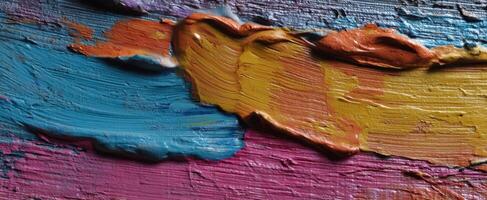 The Colorful Blends of Acrylic Paint on Canvas photo