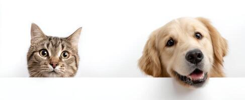 The Cute Cat and Dog Sharing Joyful Expressions Together photo