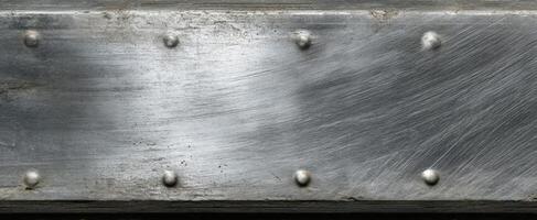 The sleek metal surface with rivets showcases industrial style and craftsmanship. photo