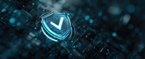 The Secure Shield Icon Representing Digital Verification and Cyber Protection photo
