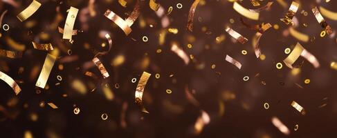 The vibrant confetti floating elegantly in a festive celebration atmosphere. photo