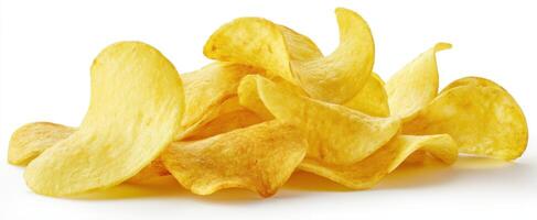 The Delicious Crunch of Freshly Fried Potato Chips Ready to Enjoy photo