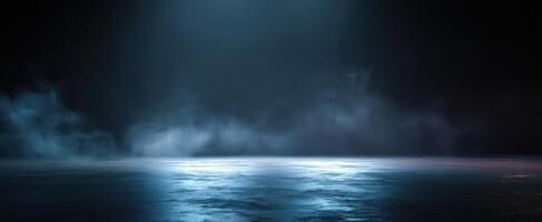 The Ethereal Dance of Light and Smoke in a Dark Environment photo