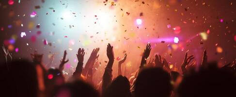 The Hands of a Celebrating Crowd Enjoying a Joyous Party Experience photo