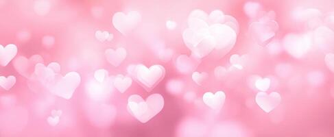 The Enchanting Hearts Creating a Romantic Pink Background Effect photo