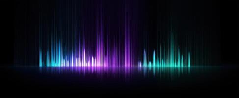 The captivating sound wave visualization in vibrant neon colors against a dark background. photo