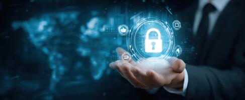The Innovative Digital Lock Representing the Future of Cybersecurity and Data Protection. photo