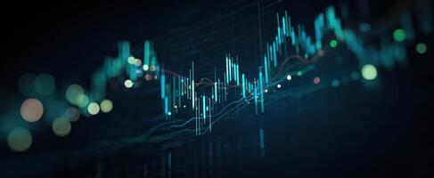 The vibrant digital graph showcasing financial market trends and data analysis. photo