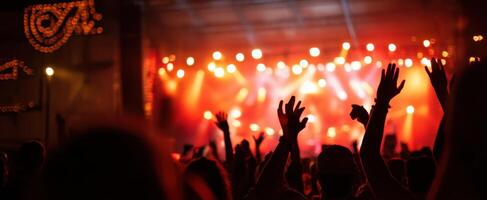 The vibrant crowd at a concert celebrating music and connection. photo
