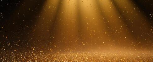 The Glittering Light Shimmering Down on a Golden Background photo