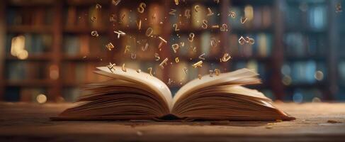The enchanting book revealing a world of letters and creative magic. photo