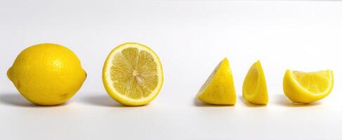 The Vibrant Lemon Showcasing Slices and Segments in Bright Detail photo