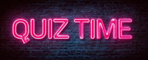 The Neon Sign Illuminating the Excitement of Quiz Time photo