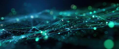 The Dynamic Digital Network with Glowing Lines and Vibrant Particles photo