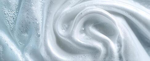 The elegant texture of white silk with water bubbles and foam details photo