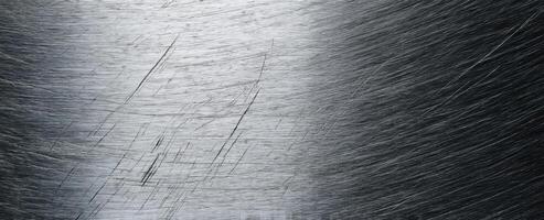The reflective texture of brushed metal showcasing intricate surface details. photo