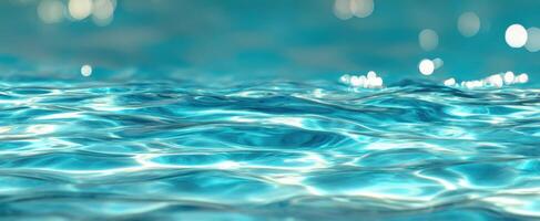 The tranquil beauty of sparkling clear water surface. photo