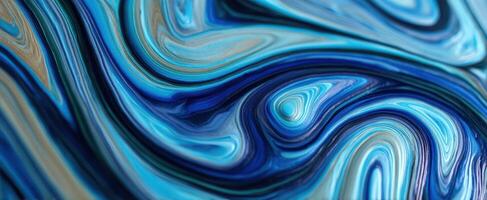 The Beautiful Blue Swirls of Fluid Abstract Art and Texture. photo
