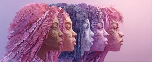 The stunning representation of women showcasing diversity and artistic expression through color. photo