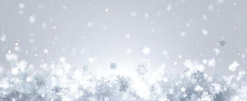 The beautiful winter snowfall creating a serene and tranquil background scene. photo