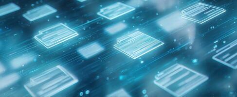 The Digital Flow of Interactive Files in a Futuristic Environment photo