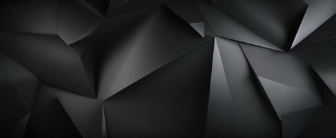 The Elegant Black Geometric Background with Angular Facets and Depth photo