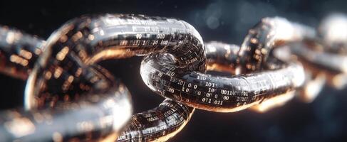 The digital chain representing connectivity and data in a modern world. photo