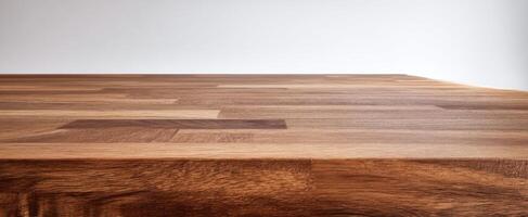 The beautiful wooden tabletop showcasing exquisite grain and texture. photo