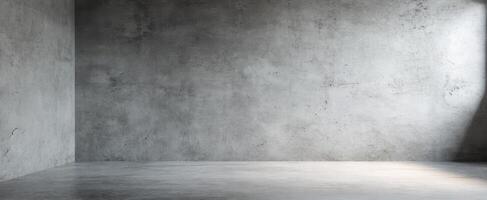 The empty minimalist concrete room with natural lighting. photo