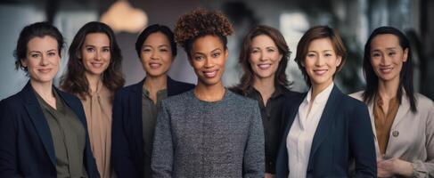 The Empowering Group Portrait of Professional Women in Business Attire photo