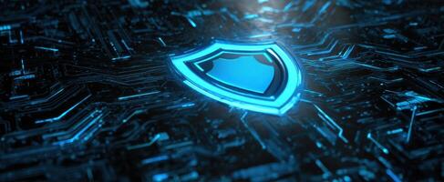 The Shield Icon Representing Digital Security in Modern Technology photo