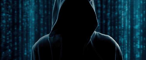 A person in a hoodie standing in front of a screen photo