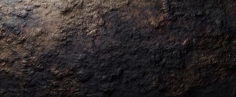 The textured dark surface showcasing a rich, metallic finish and abstract patterns. photo
