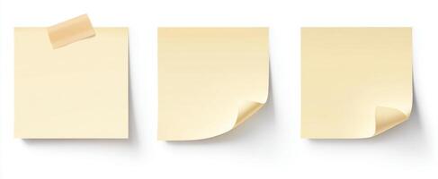 The collection of blank sticky notes for reminders or messages. photo