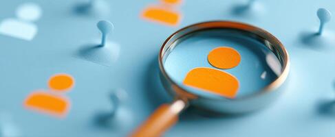 The magnifying glass highlighting a unique profile in a digital landscape. photo