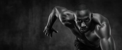 The dynamic athlete in motion showcasing strength and determination. photo