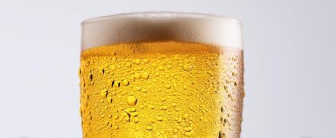 A glass of beer on a white background photo