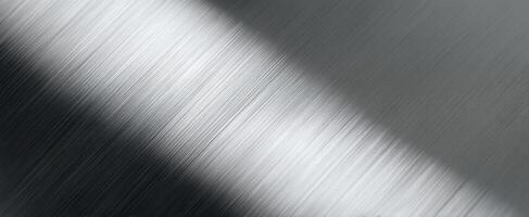 The brushed metal texture showcasing elegant monochrome patterns and reflections. photo