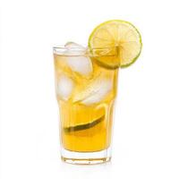 A glass of masala soda, with a refreshing blend of lemon, spices, and soda water, isolated on clean photo