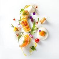 A plate with various foods on it photo