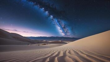 Desert Sand Dunes Under a Night Sky with the Milky Way photo