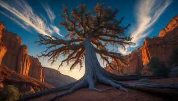 Old Tree in Canyon Landscape photo