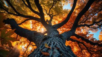 Autumn Tree with Yellow and Orange Leaves photo