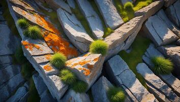 Rock Formation with Grass Landscape photo